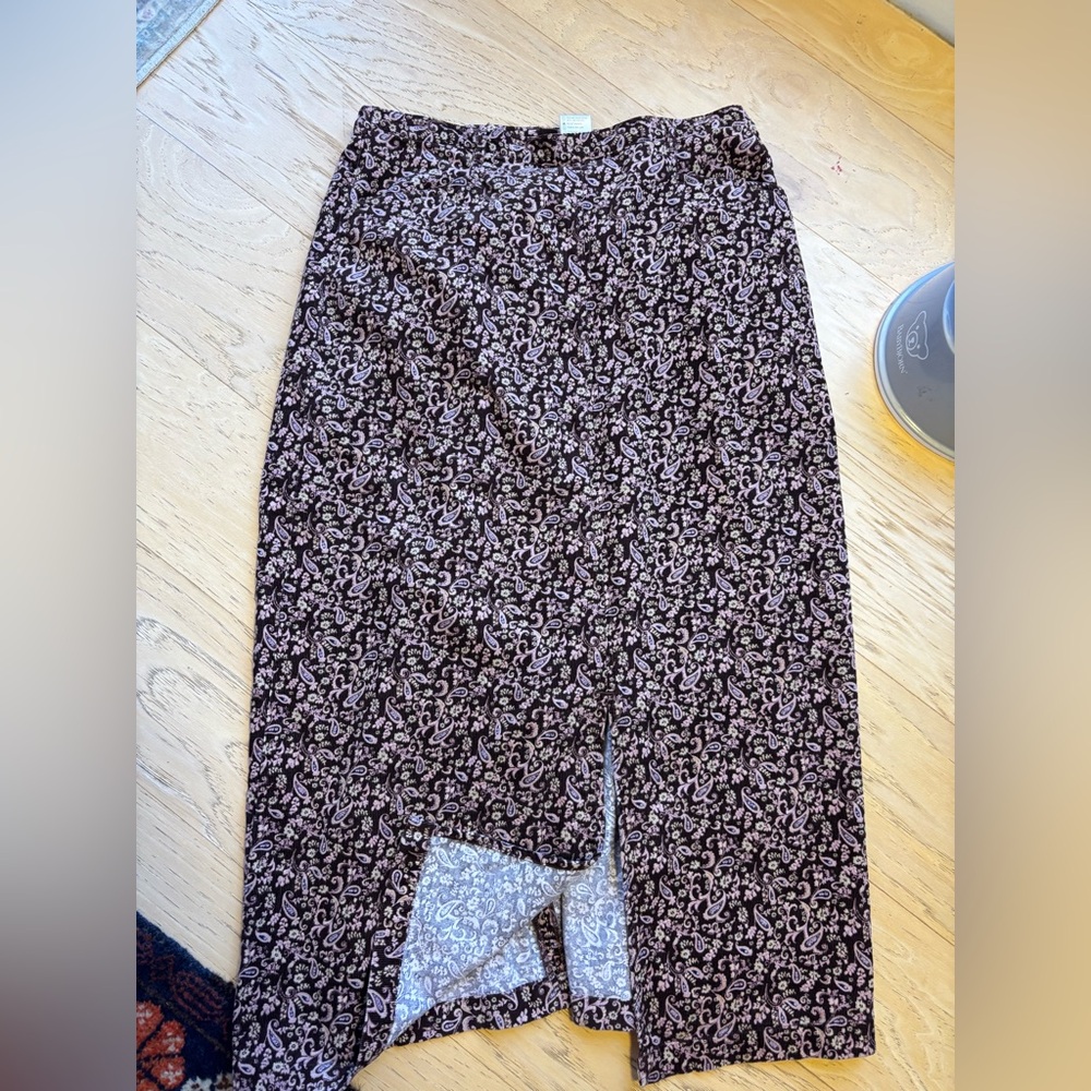 Y2K 100% Cotton Paisley Corduroy Maxi Skirt